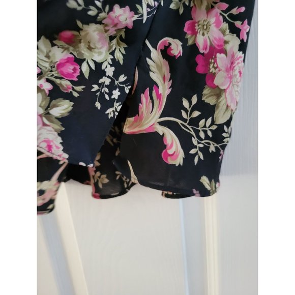 Oscar de la renta Pink Label Black Rose print baby doll Camisole size Meduim - Picture 6 of 7